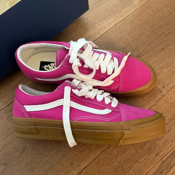 Vans Shoes - BRAND NEW Never worn Vans Hot Pink Canvas Old Skool with Gum Sole